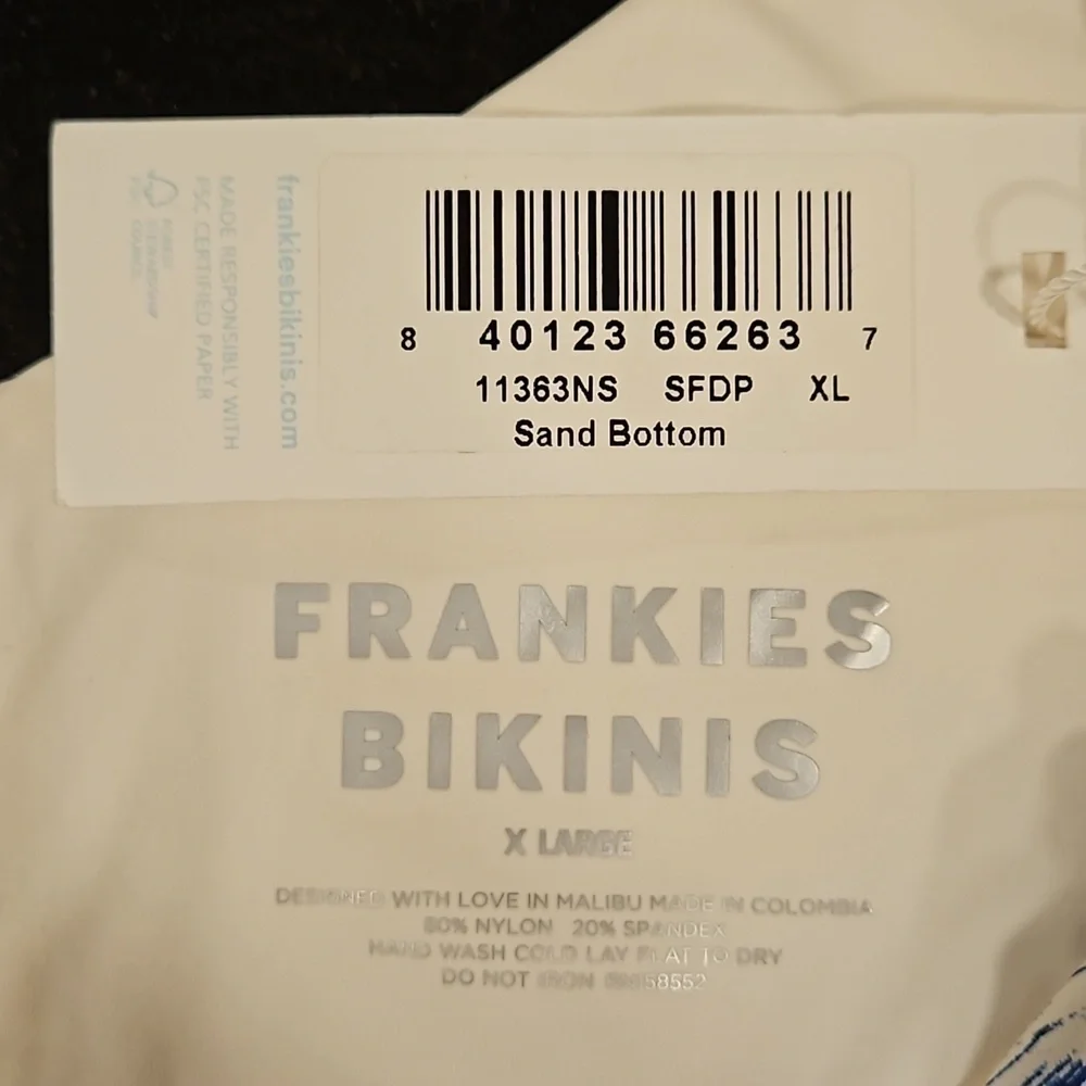 💕FRANKIES BIKINIS💕 Sand String Bikini Bottom ~ Surfer Dude Print XL NWT
